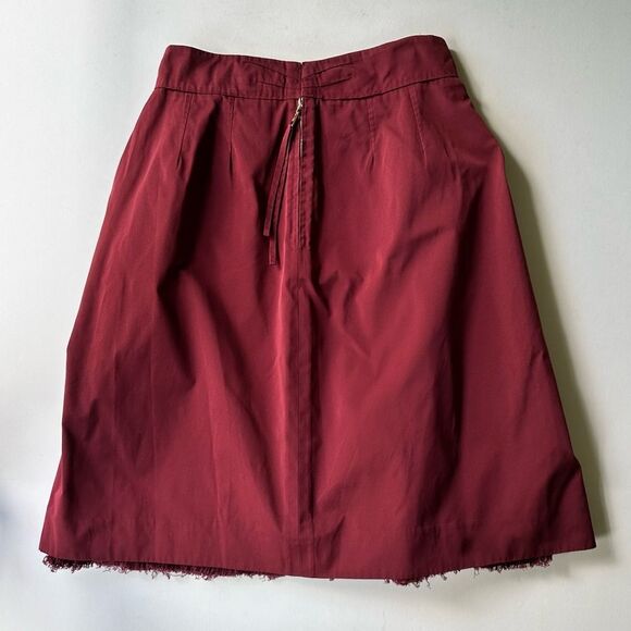 Louis Vuitton Burgundy Red Lace Ruffle Trim Skirt Size 38 FR 6 US - Picture 2 of 15